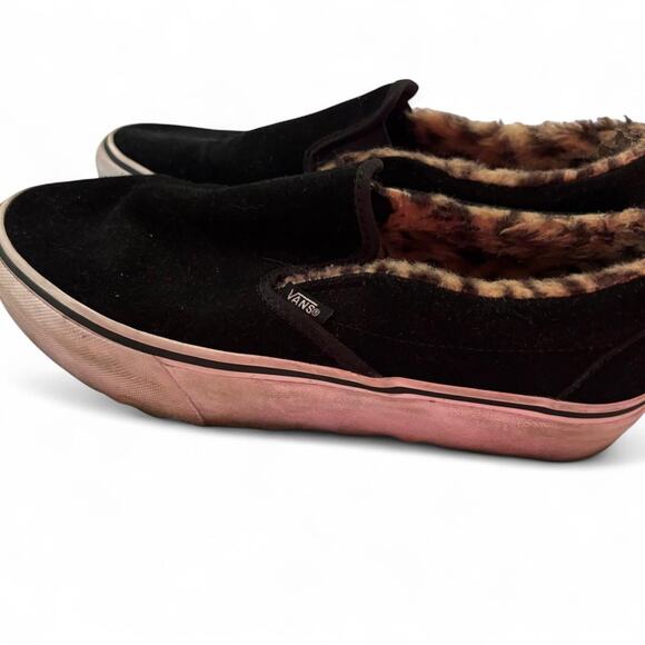 Black suede vans slip on sneakers - Picture 3 of 5